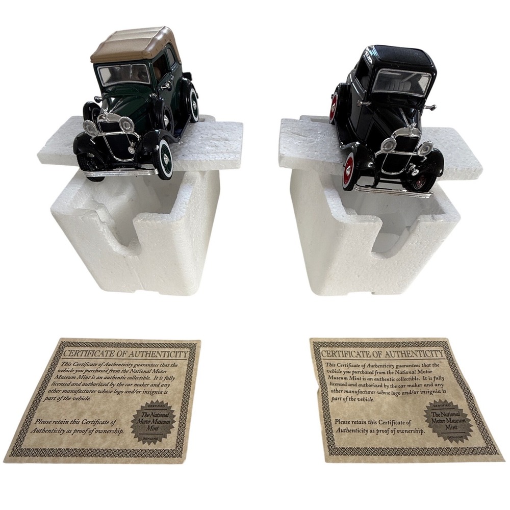 NOS 1932 Ford Model A Coupe 1:32 Diecast Lot 2 Natl Motor Museum Mint COA‎